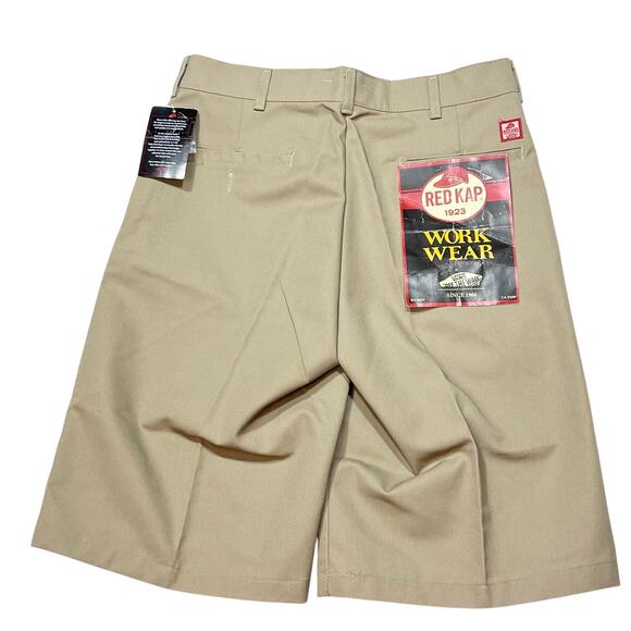 Vans x Red Kap Shorts Mens Size 34 Khaki Workwear Flat Front Canvas New - Picture 2 of 6